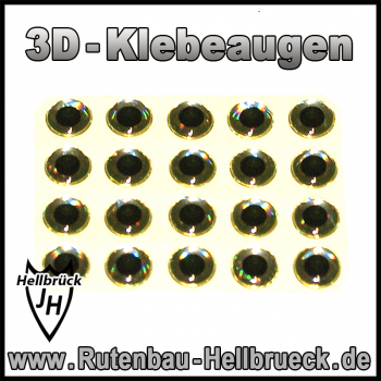 3D Klebeaugen - Ø 6 mm - Farbe: Silber - 20 Stück